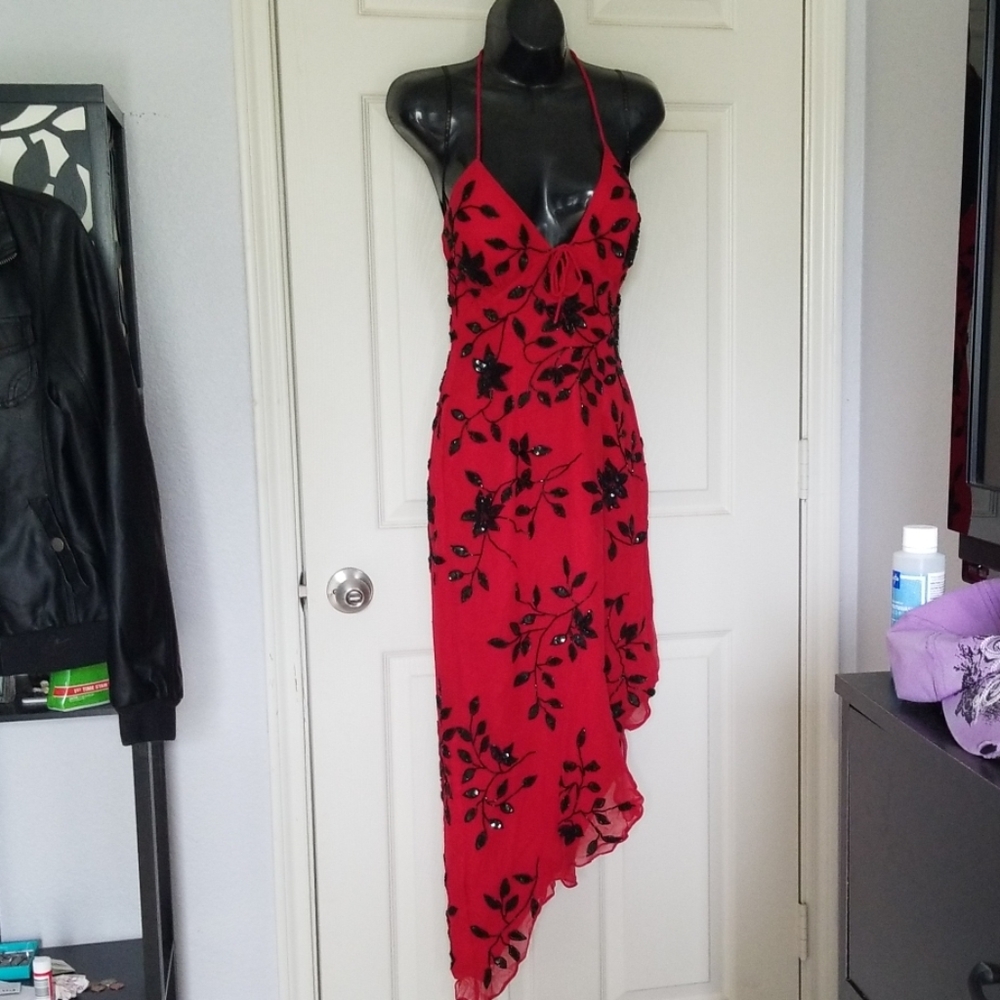 Elegant Red sequin dress